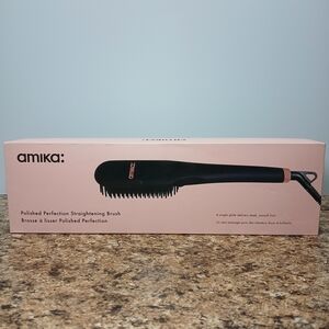 Amika Polished Perfection Straightening Brush - Black and Pink